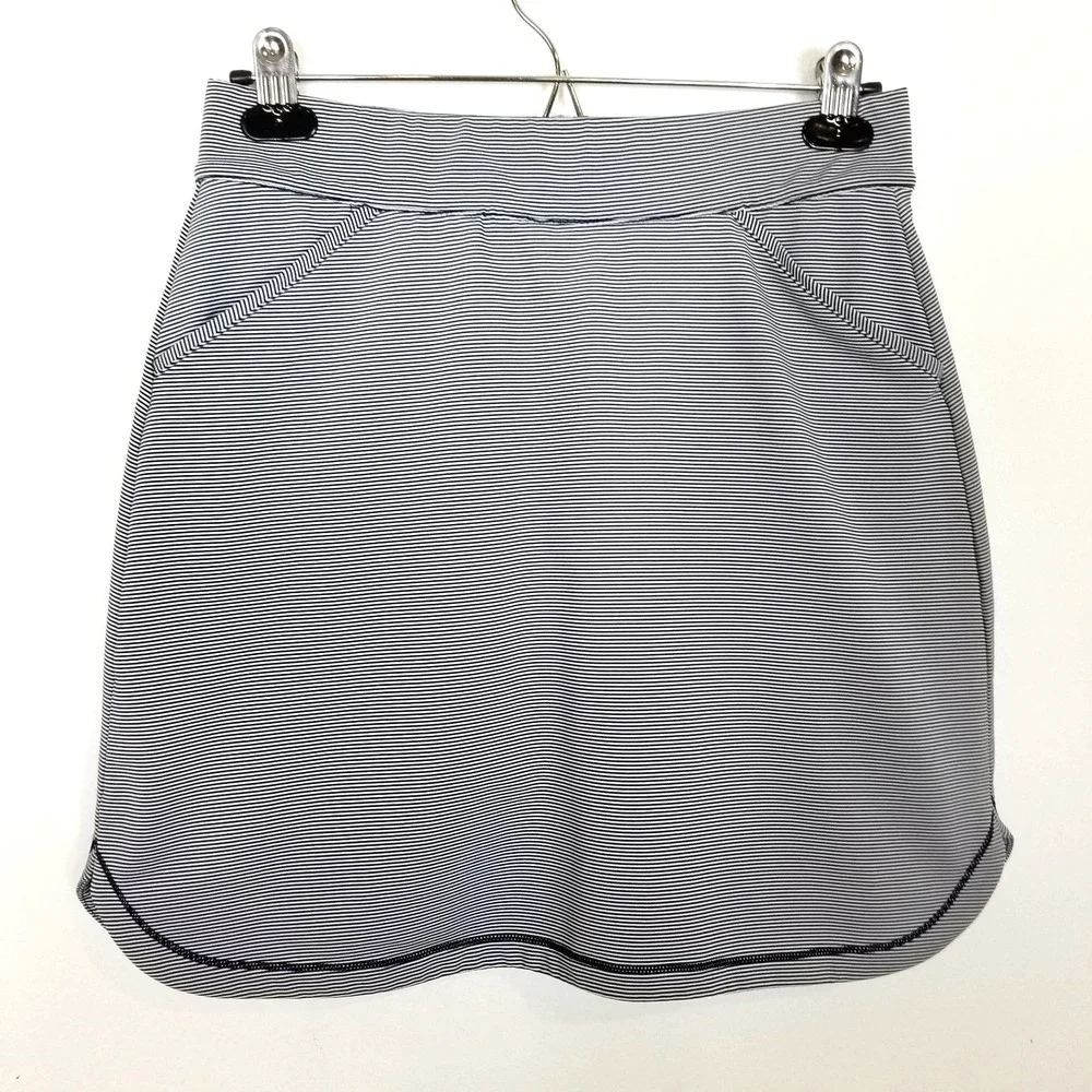 PETER MILLAR UPF 50 Golf Skort Women Size‎ S Blue Pinstripe Athletic Mini Skirt